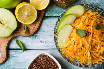 Salad with raw vegetables