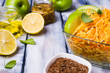 Salad with raw vegetables