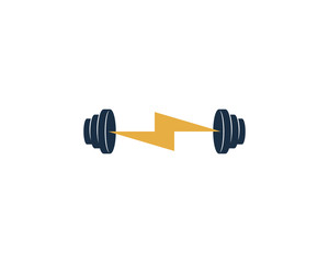 Power Barbell Icon Logo Design Element