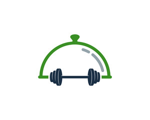 Barbell Food Icon Logo Design Element