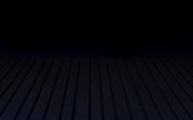 Dark wood floor Empty with black background.