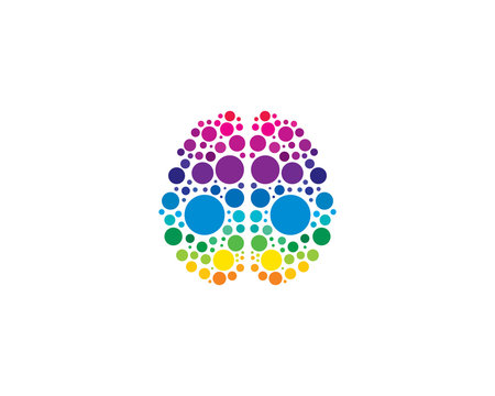 Brain Dot Icon Logo Design Element