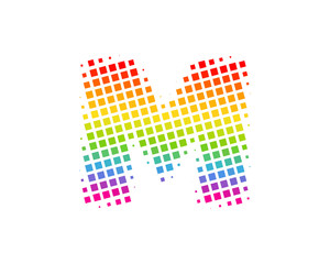 Halftone Square Letter M Icon Logo Design Element