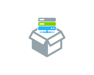 Box Server Icon Logo Design Element