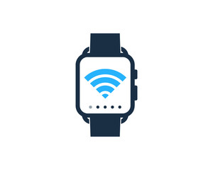 Wireless Smartwatch Icon Logo Design Element