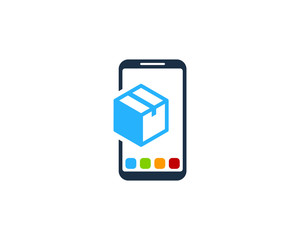 Box Smartphone Icon Logo Design Element