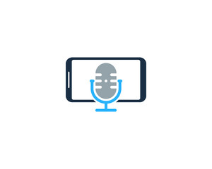Smartphone Podcast Icon Logo Design Element