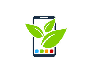 Smartphone Nature Icon Logo Design Element
