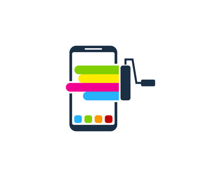 Smartphone Paint Icon Logo Design Element