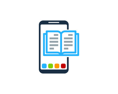 Book Smartphone Icon Logo Design Element