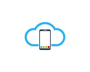 Cloud Smartphone Icon Logo Design Element