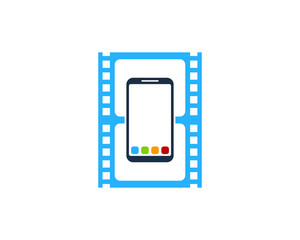 Smartphone Movie Icon Logo Design Element