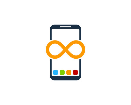 Smartphone Infinity Icon Logo Design Element