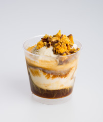 Affogato or Affogato coffee on a background.