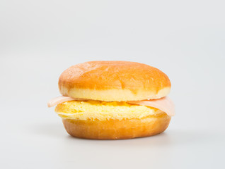 burger or donut ham burger on a background.