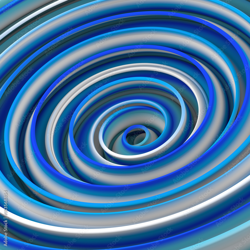 Poster white and blue twisted shape abstract 3d rendering