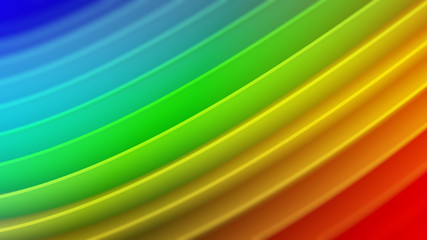 Obraz premium Rainbow gradient wavy curves abstract 3D rendering