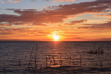 Beautiful sunset at sea.