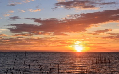 Beautiful sunset at sea.