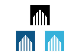 Simple Square Building Real Estate like Arrow Modern Logo Flat