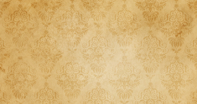 Old paper texture with floral patterns for background.