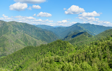 View of mountains from Mount Camel. Altai Republic, Russia