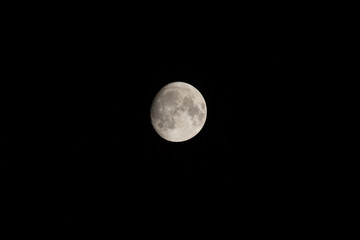  The Moon in the Night  time with Black sky background