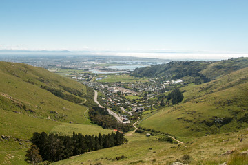 Fototapeta na wymiar View to Christchurch from Port Hills
