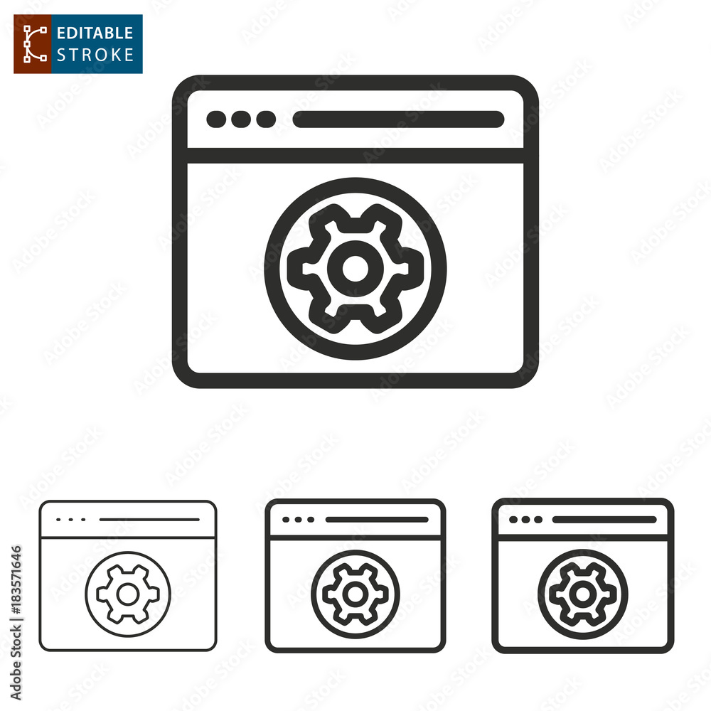 Poster browser line vector icon. editable stroke.