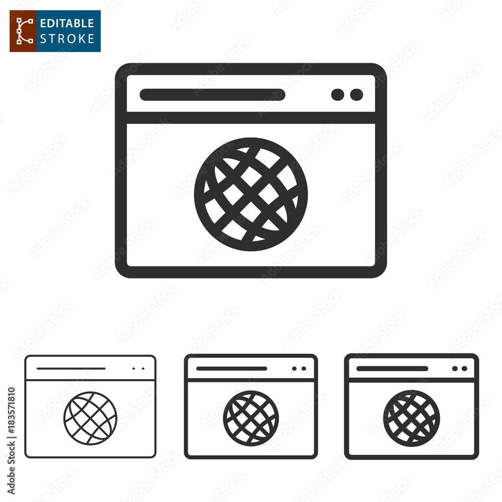 Aufkleber browser line vector icon. editable stroke.