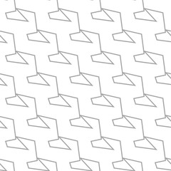 Gray geometric print on white background. Seamless pattern