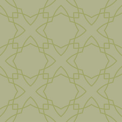 Olive green geometric ornament. Seamless pattern