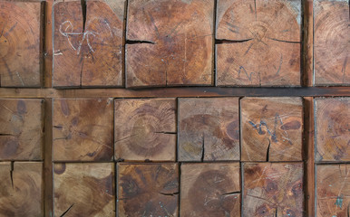 background from the ends of wooden beams