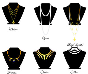 Types of necklaces by length