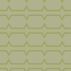 Olive green geometric ornament. Seamless pattern