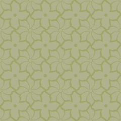 Olive green floral seamless pattern. Ornamental background