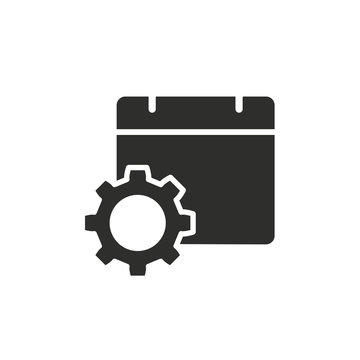 recommend clip art: Settings calendar vector icon.
