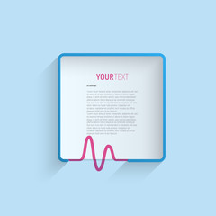 Minimalistic frame with heartbeat sign. Template for medical information empty space for text. Vector illustration