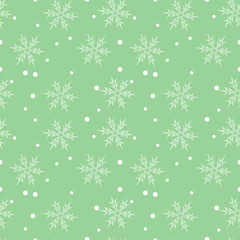 Christmas seamless pattern with snowflakes, vector background