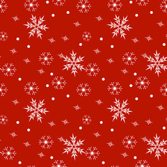 Christmas seamless pattern with snowflakes, vector background