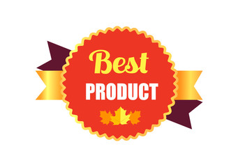 Best Product Sticker and Leaf Vector Illustration