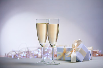 holiday concept with champagne