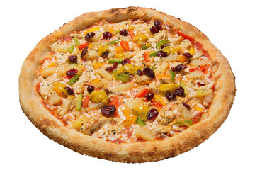 italian pizza on white background isolated