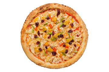 italian pizza on white background isolated