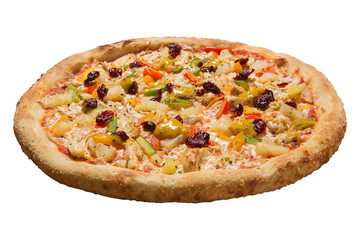 italian pizza on white background isolated