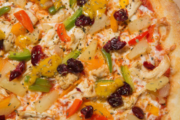 italian pizza on white background isolated, macro photography