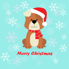 christmas card with cartoon dog