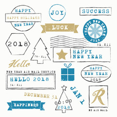 New Year 2018 Rubber Stamp Set