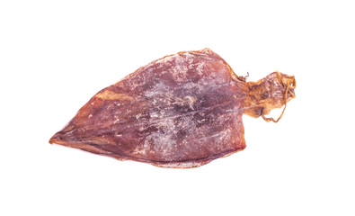 Dried squid on white background