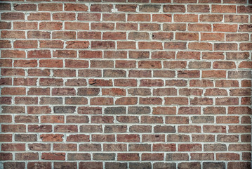 Red brick wall background with Dual ISO HDR technic, clean and well pattern in horizontal.